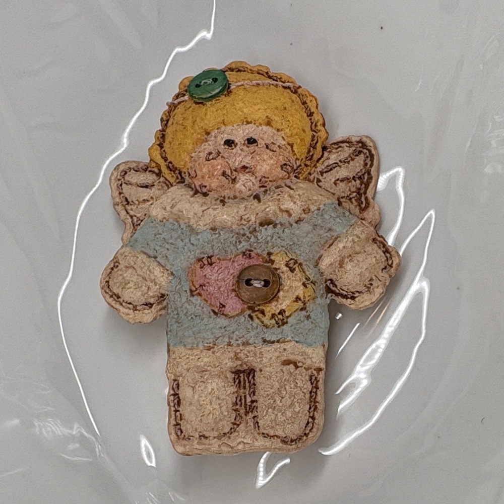 Handcrafted Clay Angel Pin